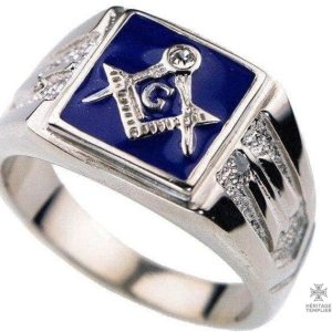 Bague Franc-Maçon Alliance Bleue
