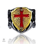 Bague Templier Conquérant en métal antique