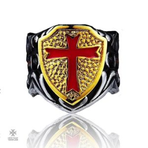 Bague Templier Conquérant en métal antique