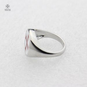 Chevalière en vermeille, symbole des Templiers