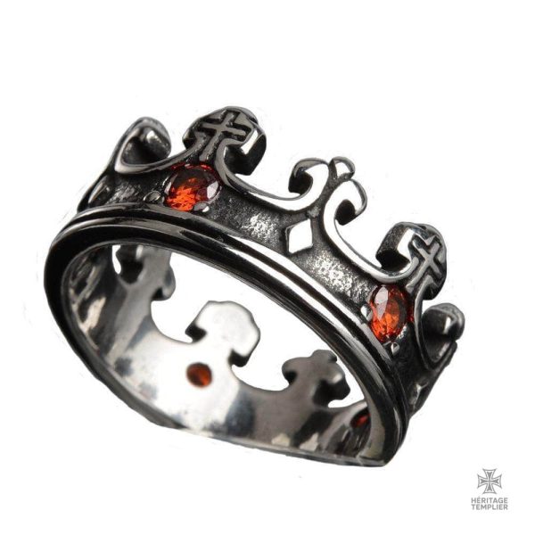 Bague Templier en argent, style royal et chevaleresque