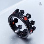 Bague Templier noir au style chevaleresque et royal