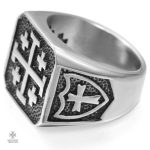 Bague Templière avec motifs inspirés de l'histoire de Jérusalem