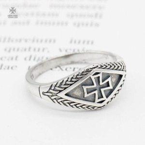 Bague Templiers avec symbole historique