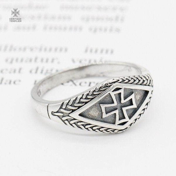 Bague Templiers avec symbole historique