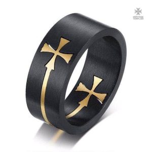 Bague Templier avec Croix de la Milice en or