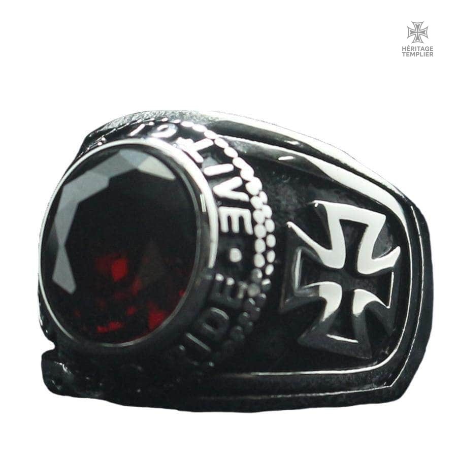 Bague Templier Live to Ride Rouge
