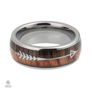 Bague en argent design Templier avec flèche