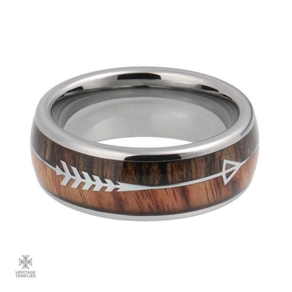 Bague en argent design Templier avec flèche