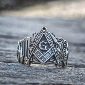 Chevalière Franc-Maçon en métal symbolique