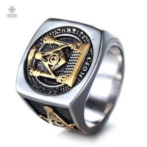 Bague Franc-Maçon en argent, symbole de charité et fraternité