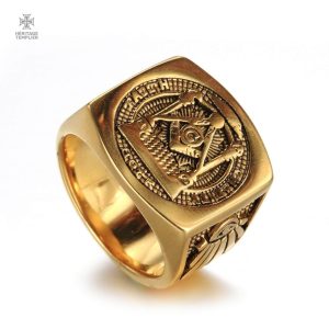 Bague Franc-Maçon en or pour la charité