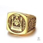 Bague de franc-maçonnerie en or, symbole de solidarité