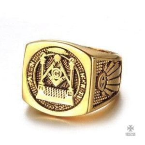 Bague de franc-maçonnerie en or, symbole de solidarité