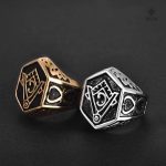 Bague Franc-Maçon en or, symbole d'appartenance