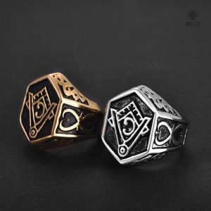Bague Franc-Maçon en or, symbole d'appartenance