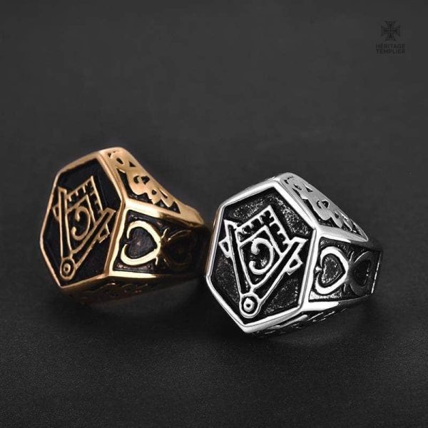 Bague Franc-Maçon en or, symbole d'appartenance
