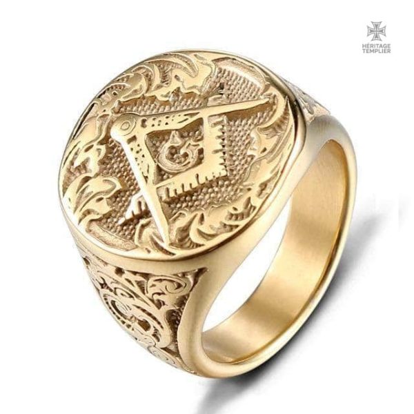 bague-franc-macon-doree-1 Bague Franc-Maçon Chevalière pour Initiation