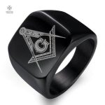 Bague Franc-Maçon Initié Noire, symbole d'appartenance