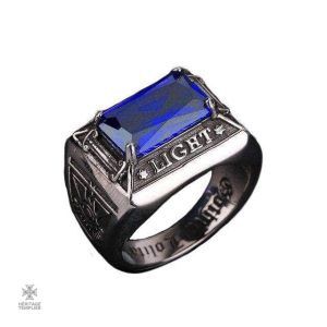 Bague Franc-Maçon Lumière Bleue, symbolique et élégante