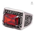 Bague Franc-Maçon avec lumière rouge
