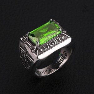Bague maçonnique verte, accessoire élégant et symbolique