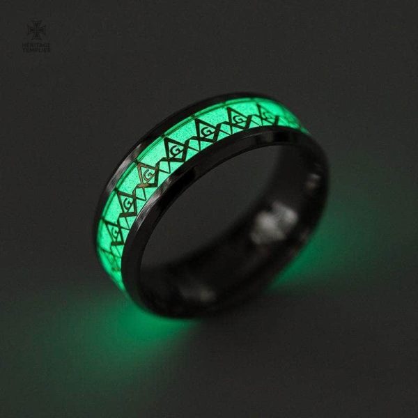 Bague Argent Franc-Maçon avec design lumineux unique