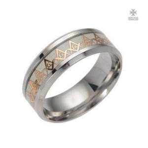 Bague Franc-Maçon lumineuse en or