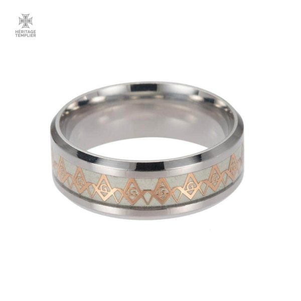 Bague or avec symbole franc-maçon