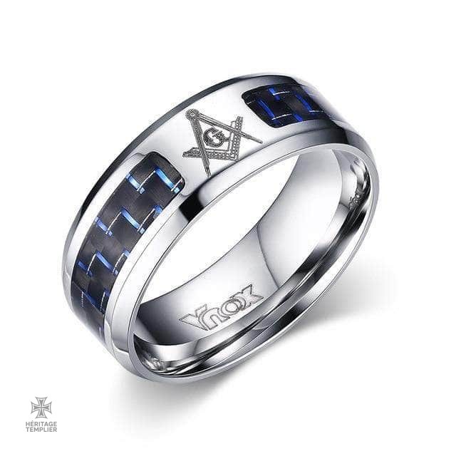 Bague Franc-Maçon Maçonnologie Bleue