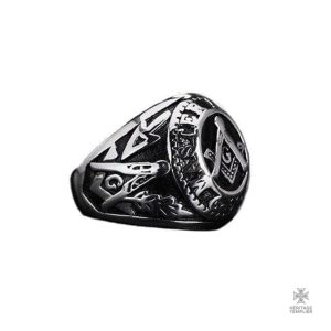Bague Franc-Maçon Maître en Argent, symbole d'appartenance