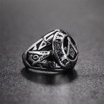 Bague argentée Franc-Maçon, design Maître distinctif
