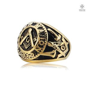 Bague Maître Dorée Franc-Maçon, symbole d'appartenance