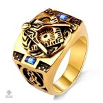 Bague Franc-Maçon Merveille en métal aux motifs symboliques