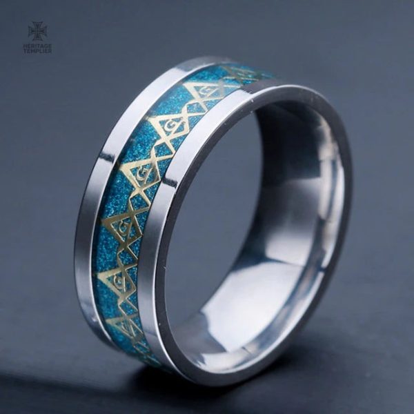 Bague maçonnique raffinée, design inspiré des traditions