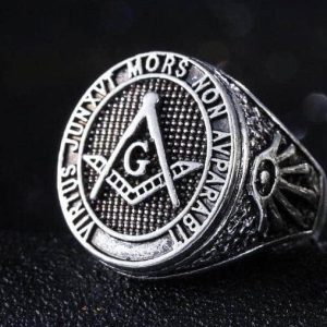 Bague Virtu en argent, symbole de la franc-maçonnerie