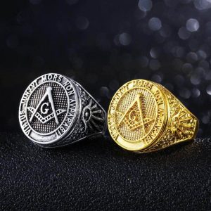 Bague Franc-Maçon en argent, design élégant et significatif