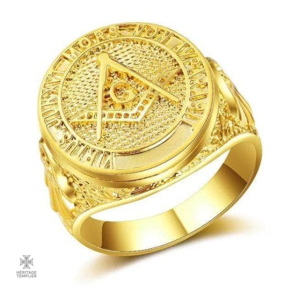 Bague Franc-Maçon en or vert, symbole de fraternité