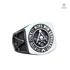 Bague Franc-Maçon Virtus en métal élégant et symbolique