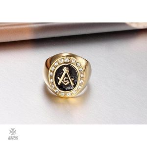 Bague maçonnique avec symbole d'espoir, design raffiné