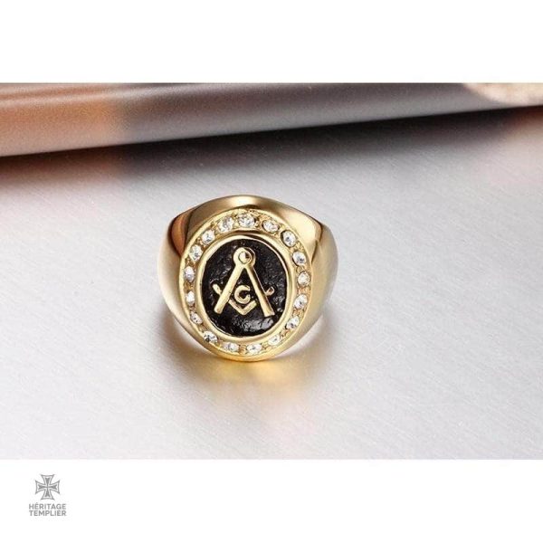 Bague maçonnique avec symbole d'espoir, design raffiné