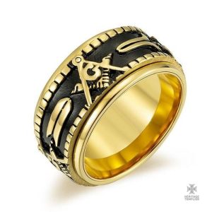 Bague Franc-Maçon Apprenti avec symbole maçonnique