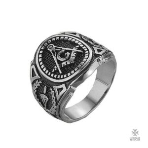 Bague Franc-Maçon Chevalière Grand Orient en Argent