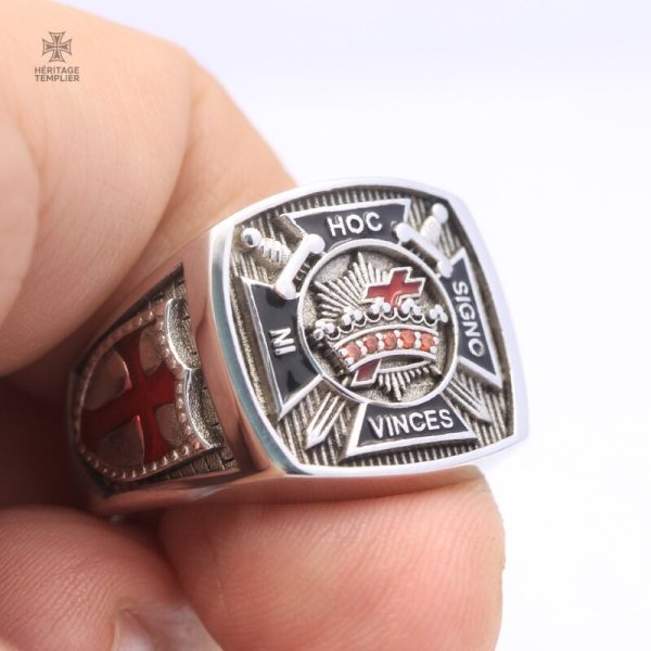 Bague Templier avec symbole de l'Ordre