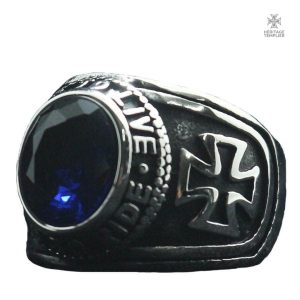 Bague Templier Live to Ride en bleu