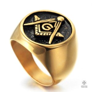 Bijou maçonnique élégant, bague équerre compas