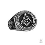 Bague Franc-Maçon en argent avec devise maçonnique