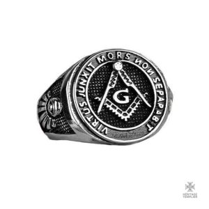 Bague Franc-Maçon en argent avec devise maçonnique