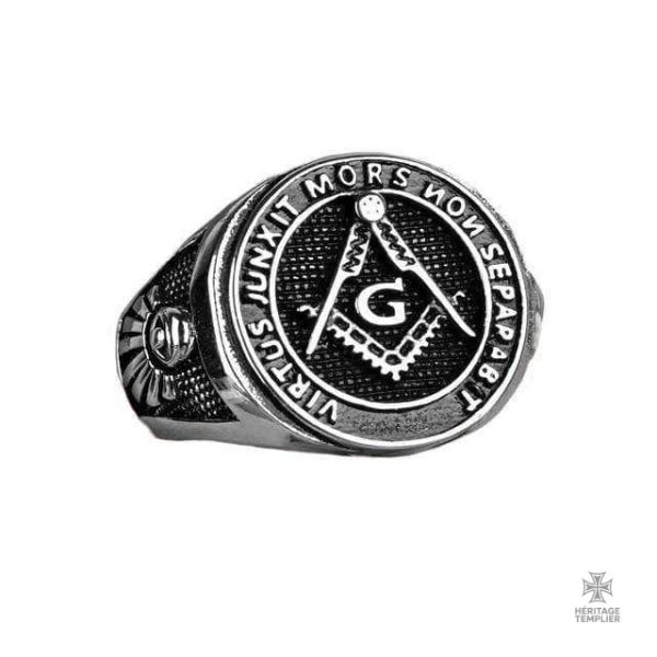 bague-maconnique-virtus-junxit-1 Bague Franc-Maçon en argent avec devise maçonnique