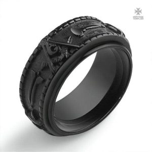 Bague Franc-Maçon Apprenti Noire